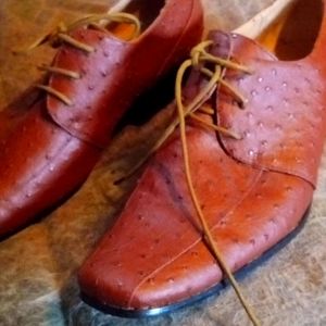 Genuine ostrich hide lace up casual/ evening